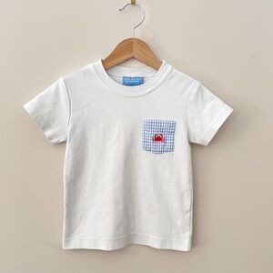 ANAVINI Seersucker Gingham Embroidered Crab Pocket Shirt